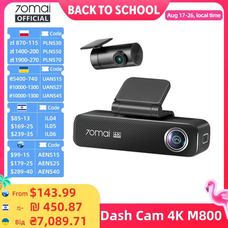 Home Cinema Blu Ray Sony - 70mai Dash Cam 4K M800 2160P