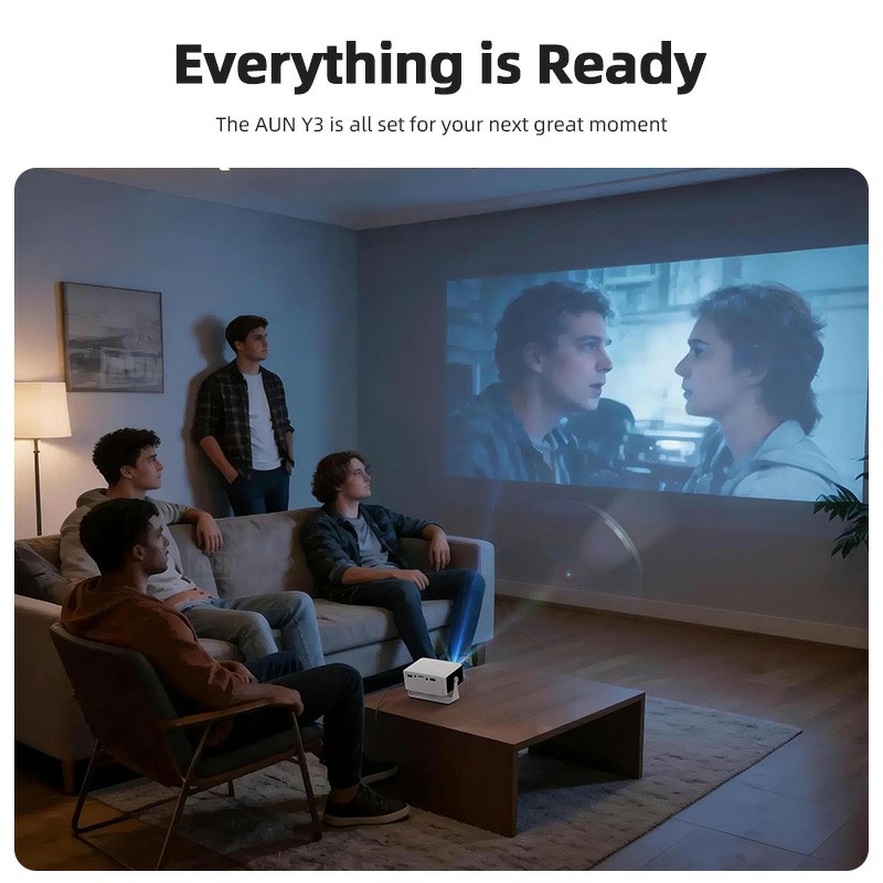 AUN Y3 Projector Portable Home - Home Cinema Cabasse ulasan dan harga