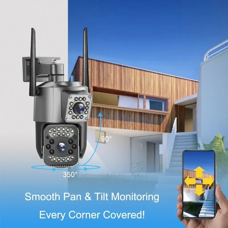 8MP WIFI IP Camera 4K PTZ Dual - Home Cinema Outdoor ulasan dan harga