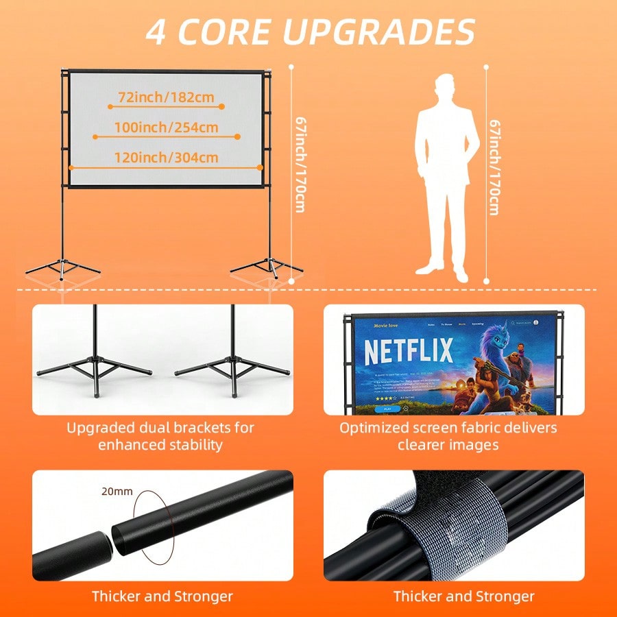XBJ 100 Inch 4K Ultra HD Proje - Home Cinema Outdoor ulasan dan harga
