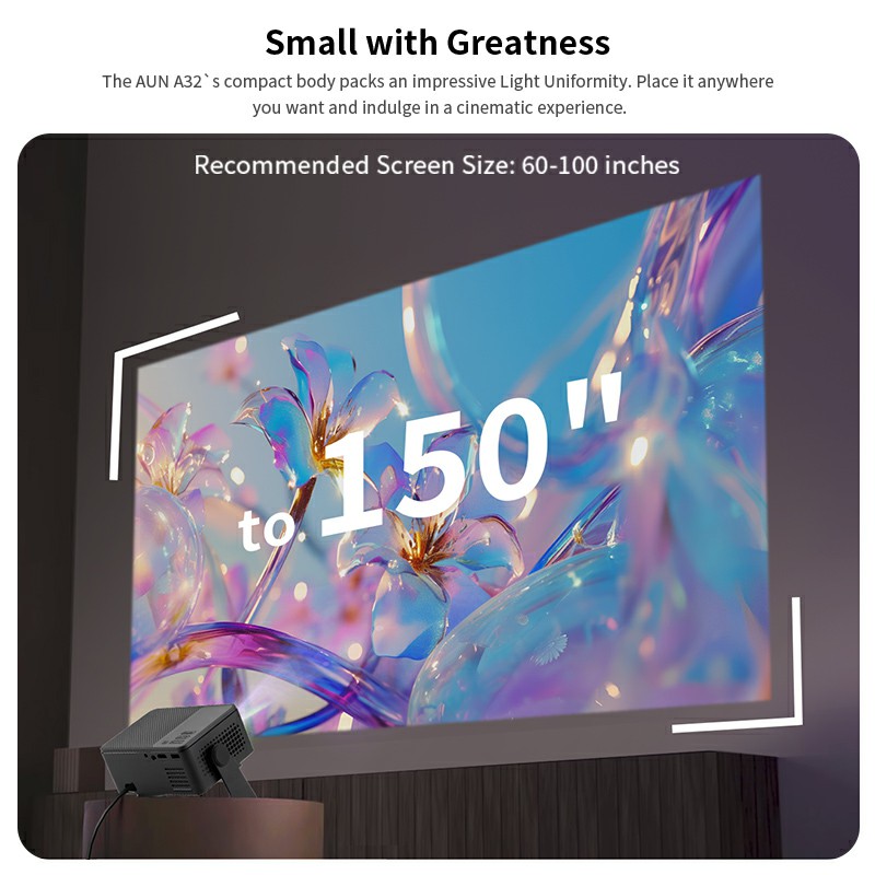 AUN A32 Pro Android 13 Project - Home Cinema Setup ulasan dan harga