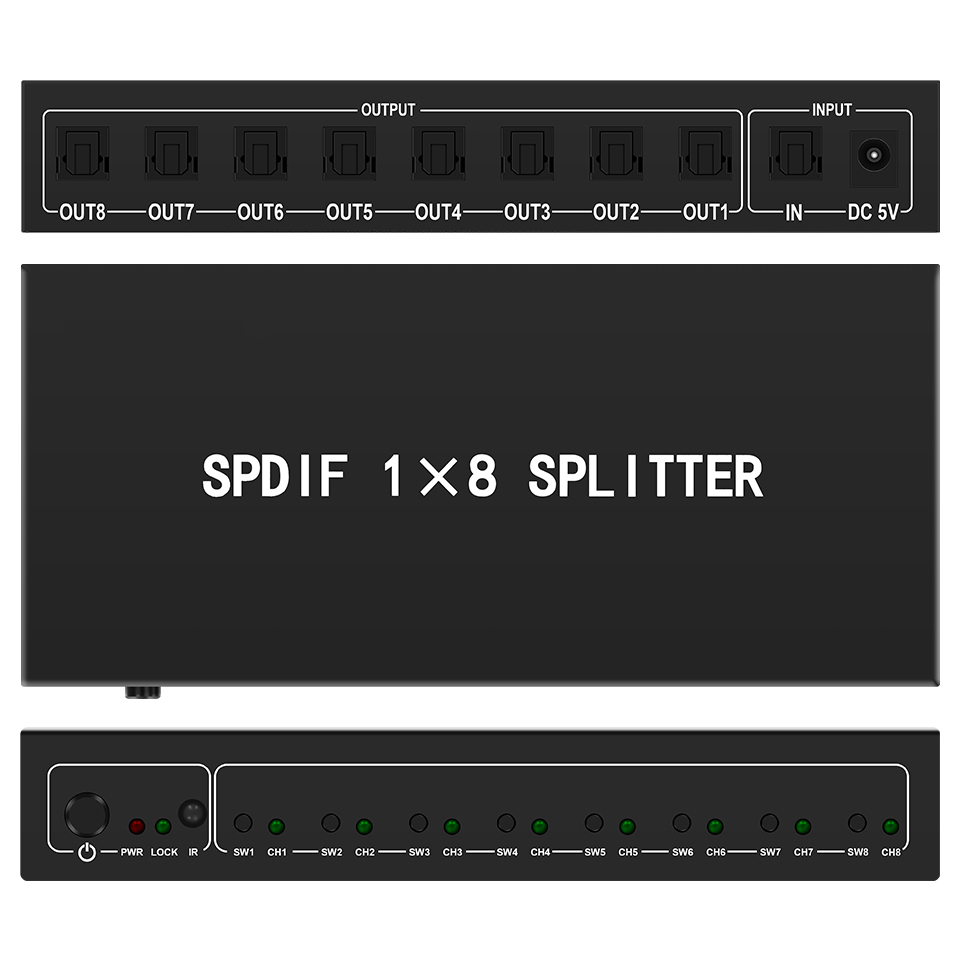 Optical Audio Splitter,1 in 8  - Home Cinema Hall ulasan dan harga