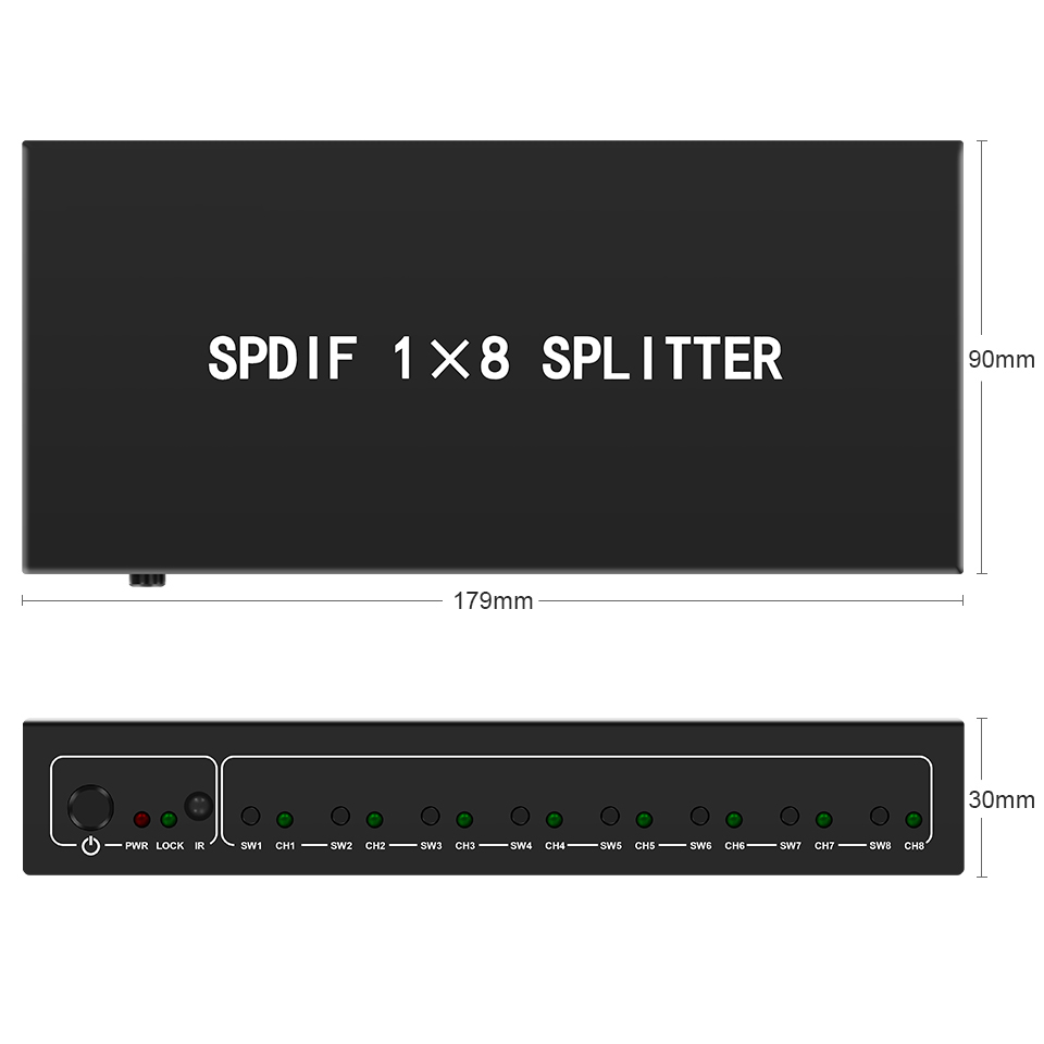 Optical Audio Splitter,1 in 8  - Home Cinema Hall ulasan dan harga