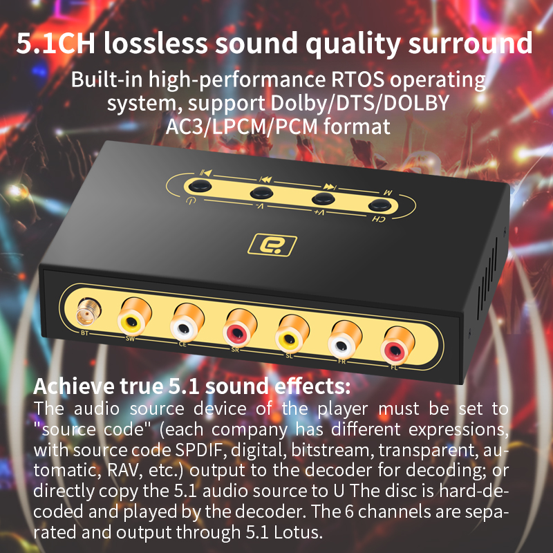 DA720 5.1CH Audio Decoder Blue - Surround Sound Decoder ulasan dan harga