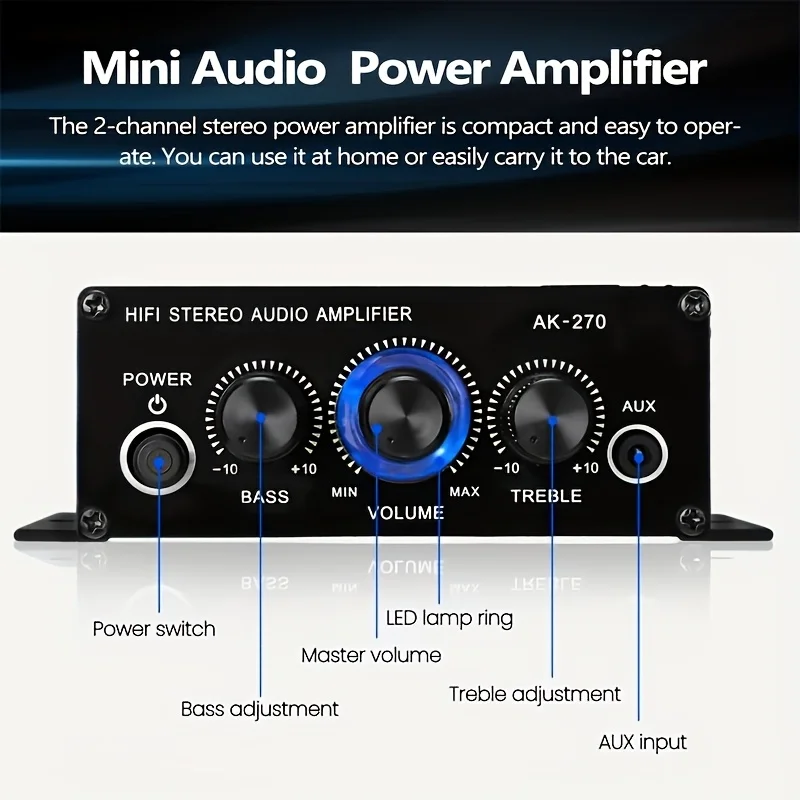 AK-270 400W Mini Power Amplifi - Home Cinema Hall ulasan dan harga