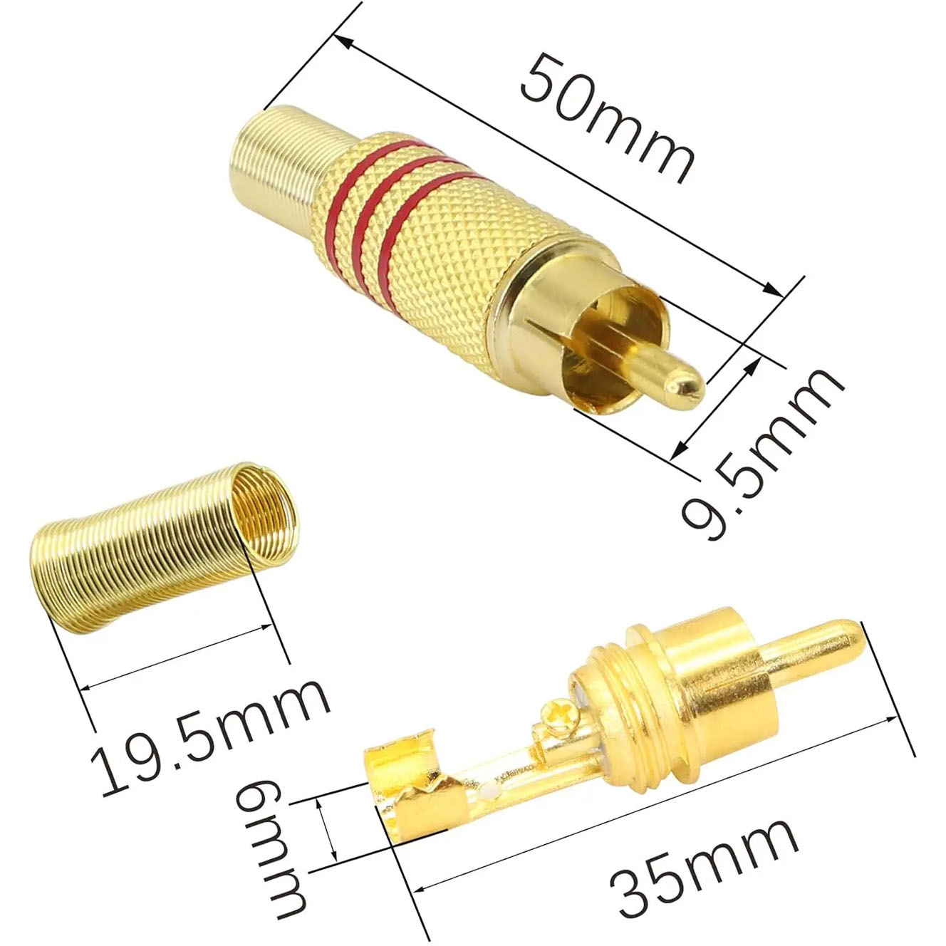 4PCS RCA Plug Gold Plated Sold - Home Cinema Hall ulasan dan harga