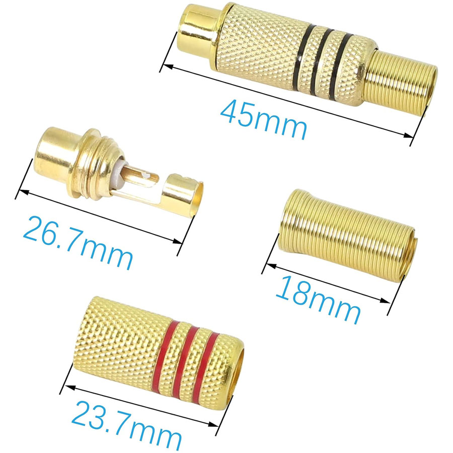 4PCS RCA Plug Gold Plated Sold - Home Cinema Hall ulasan dan harga