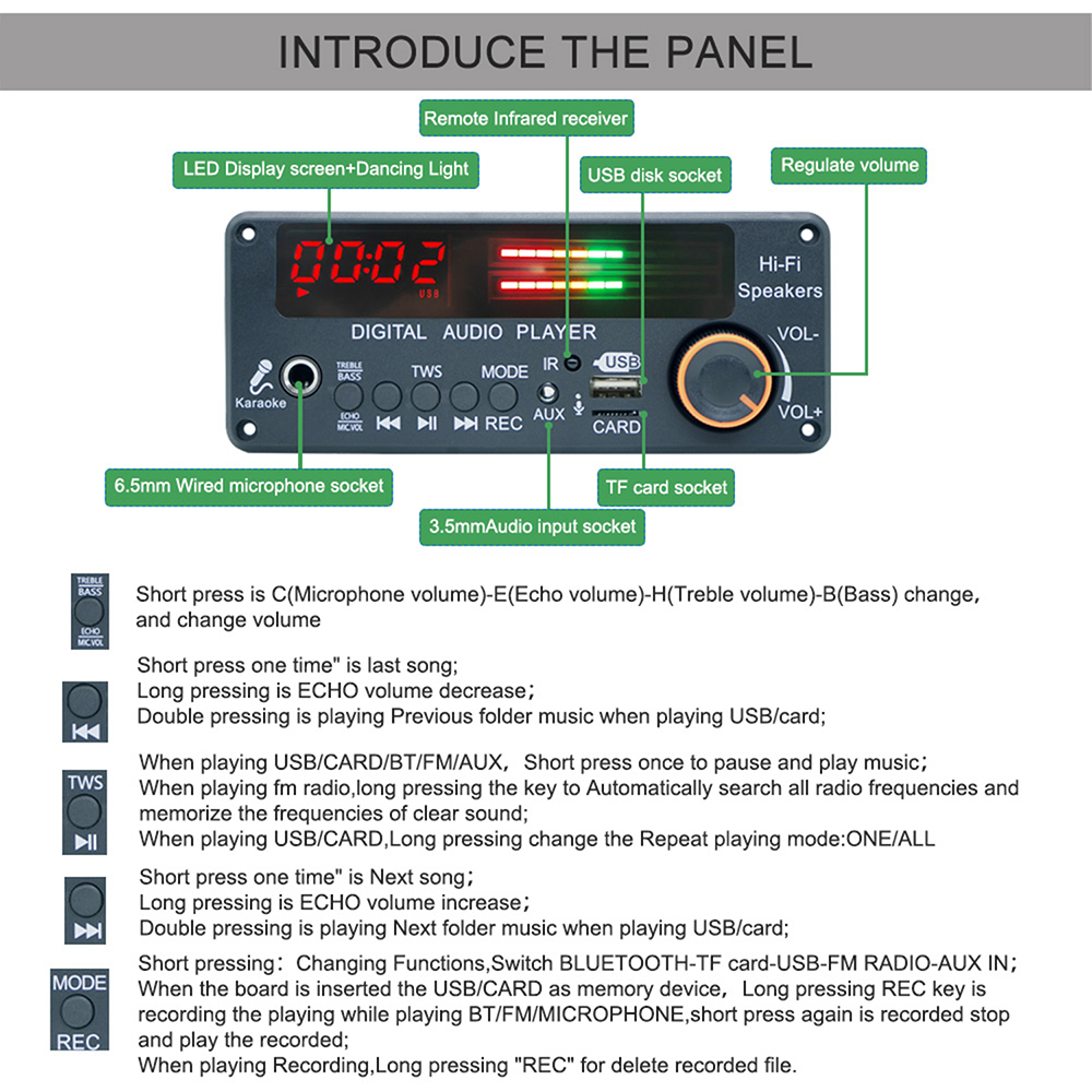DC12V MP3 WMA WAV Decoder Boar - Surround Sound Decoder ulasan dan harga